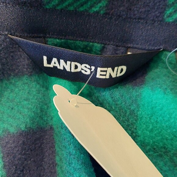 Land's End Green & Blue Plaid Long Sleeve Flannel Shirt Women's Size M (10-12) - Picture 5 of 8